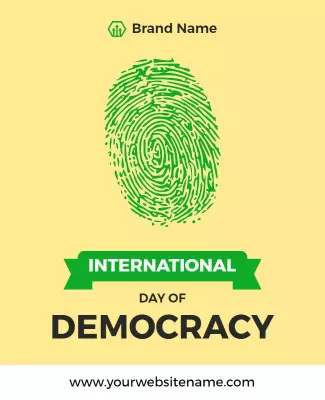 Vibrant Yellow International Day of Democracy Flyer Template