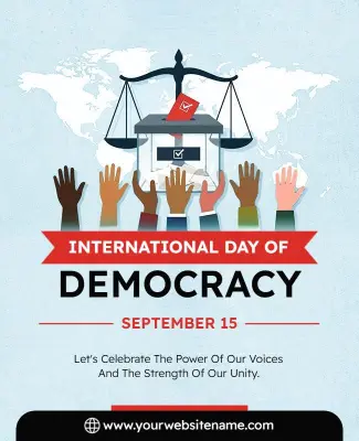 International Day of Democracy Celebration Poster Template