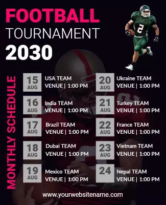International Football Tournament Schedule Flyer Template