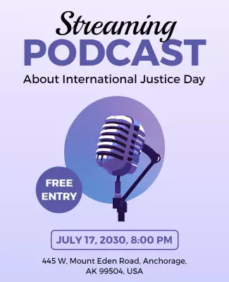 International Justice Day Podcast Flyer Template