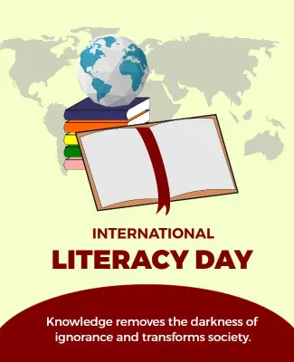 Educational World Literacy Day Celebration Flyer Template