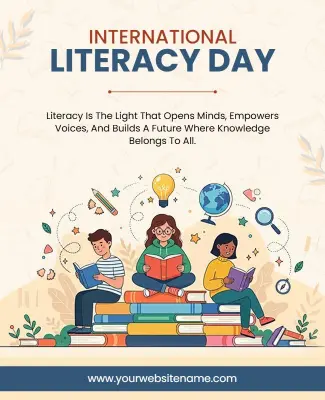 International Literacy Day Celebration Poster Template