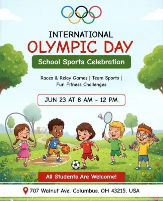 International Olympic Day School Sports Celebration Event Poster Template