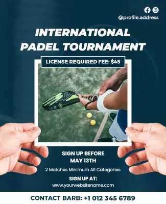 International Padel Tournament Announcement Flyer Template