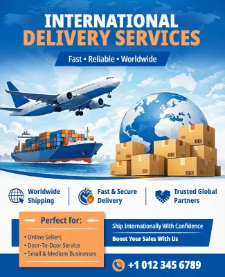 International Shipping and Delivery Services Flyer Template