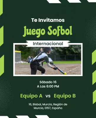 International Softball Game Event Flyer Template