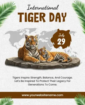 International Tiger Day Awareness Poster Template