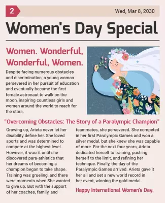 Empowering Illustrated Women’s Day Celebration Flyer Template