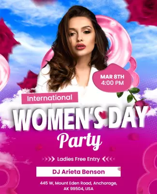 International Womens Day Celebration Party Flyer Template