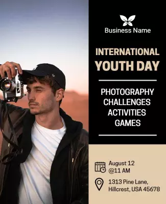 International Youth Day Photography Event Flyer Template
