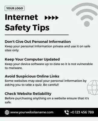 Internet Safety Awareness Tips Flyer Template