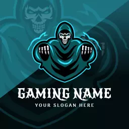 Intimidating Grim Reaper Design Highlighting Competitive Esports Logo Template