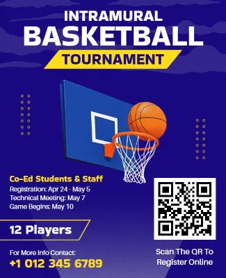 Intramural Basketball Tournament Event Flyer Template