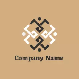 Intricate Black and White Team Interactions Logo Template