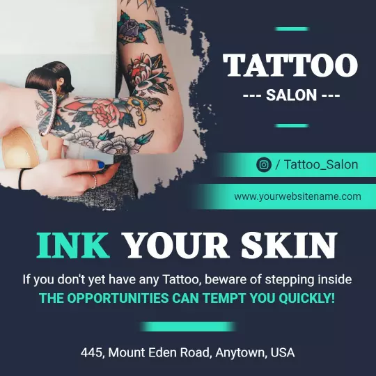 Intricate Tattoo Designs for Skin Artistry Promotion Ad Template