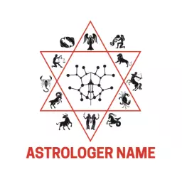 Intricate Zodiac Design Featuring Astrological Symbols Logo Template