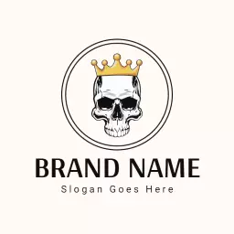 Intriguing Skull Design with Crown Symbolizing Power Logo Template