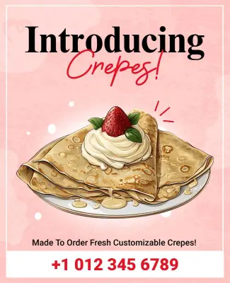 Introducing Customizable Crepes Dessert Flyer Template