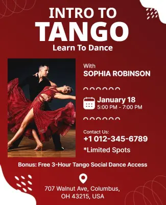 Introductory Tango Lesson Flyer Template