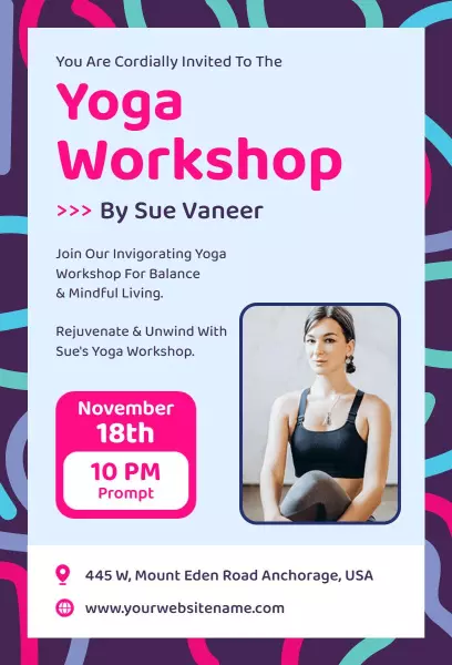 Invigorating Yoga Mindfulness Balance Workshop Invitation Template