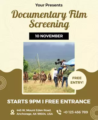 Inviting Earthy Toned Documentary Film Screening Poster Template