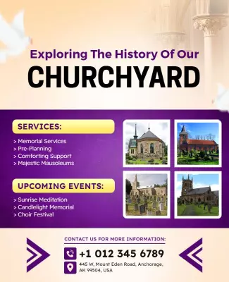 Inviting Multicolored Churchyard History Exploration Poster Template