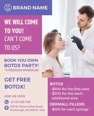 Inviting Pink Botox Party Promotion Poster Template