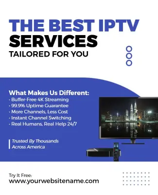 IPTV Streaming Services Advertisement Flyer Template