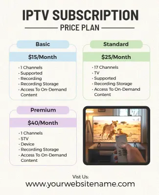 IPTV Subscription Pricing Plan Options Flyer Template