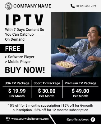 Iptv Subscription Promotional Flyer Template