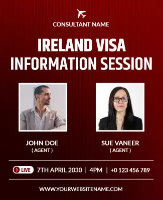 Ireland Visa Information Session Flyer Template