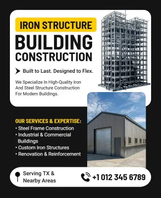 Iron Structure Building Services Poster Template