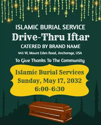 Islamic Burial Service Drive Thru Iftar Flyer Template