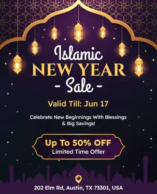Islamic New Year Sale Celebration Poster Template