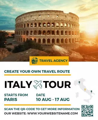 Italian Travel Tour Promotion Flyer Template