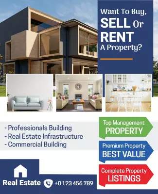 Ivory and San Juan Rent Flyer Template