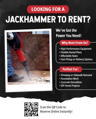 Jackhammer Rental Service Promotion Flyer Template