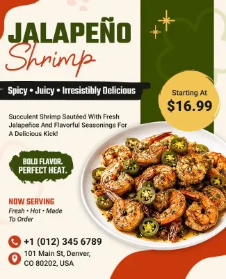 Jalapeño Shrimp Special Food Flyer Template