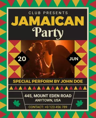 Jamaican Cultural Party Event Flyer Template