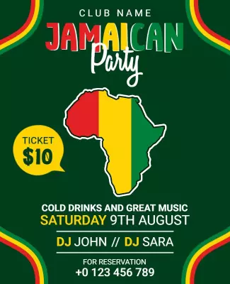Jamaican Party Night Club Event Flyer Template