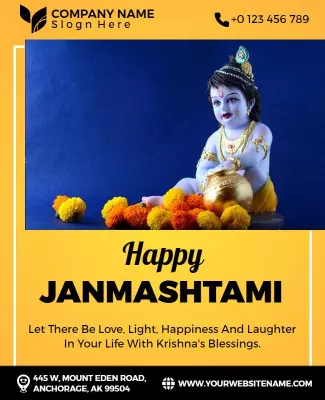 Janmashtami Celebration Festivities Flyer Template