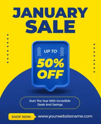 January Retail Promotional Sale Flyer Template
