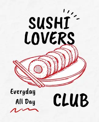 Japanese Cuisine Sushi Lovers Event Poster Template