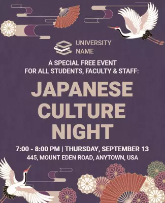 Japanese Culture Night University Event Flyer Template