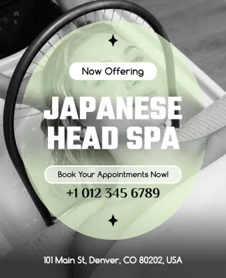 Japanese Head Spa Service Flyer Template