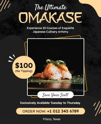 Japanese Omakase Culinary Experience Flyer Template