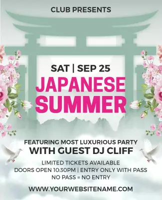 Japanese Summer Party Event Flyer Template
