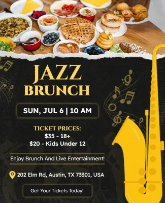Jazz Music Brunch Event Flyer Template