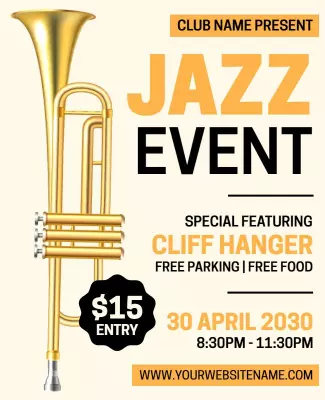 Promotional Jazz Music Event Flyer Template