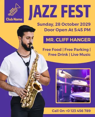 Jazz Music Festival Event Flyer Template